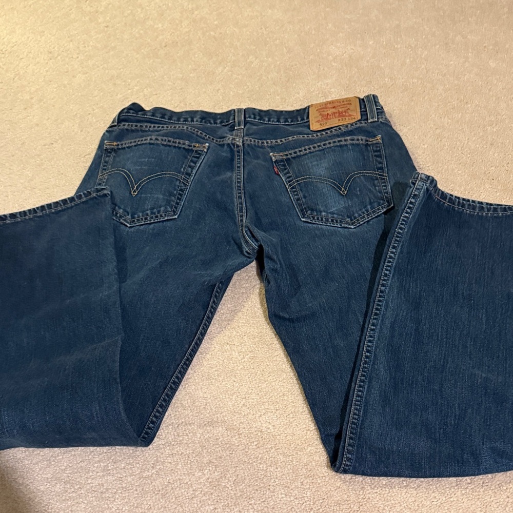 Levi's Dark Blue Low Rise Straight 529 Red Tab Jeans 33x34 - Picture 4 of 8